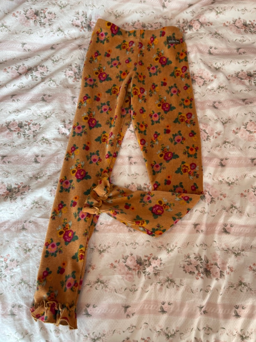 Matilda Jane Mustard Floral Ruffled Leggings